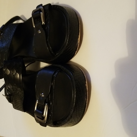 27 EDIT Naturalizer Melyssa Snake Print Leather Platform Wedge Sandals Slingback - Picture 4 of 6